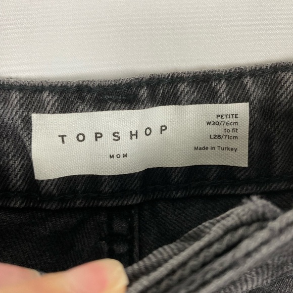 Topshop Ripped Mom Jeans Washed Black - Picture 5 of 5